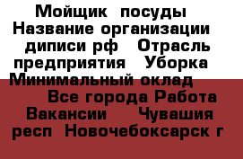 Мойщик  посуды › Название организации ­ диписи.рф › Отрасль предприятия ­ Уборка › Минимальный оклад ­ 20 000 - Все города Работа » Вакансии   . Чувашия респ.,Новочебоксарск г.